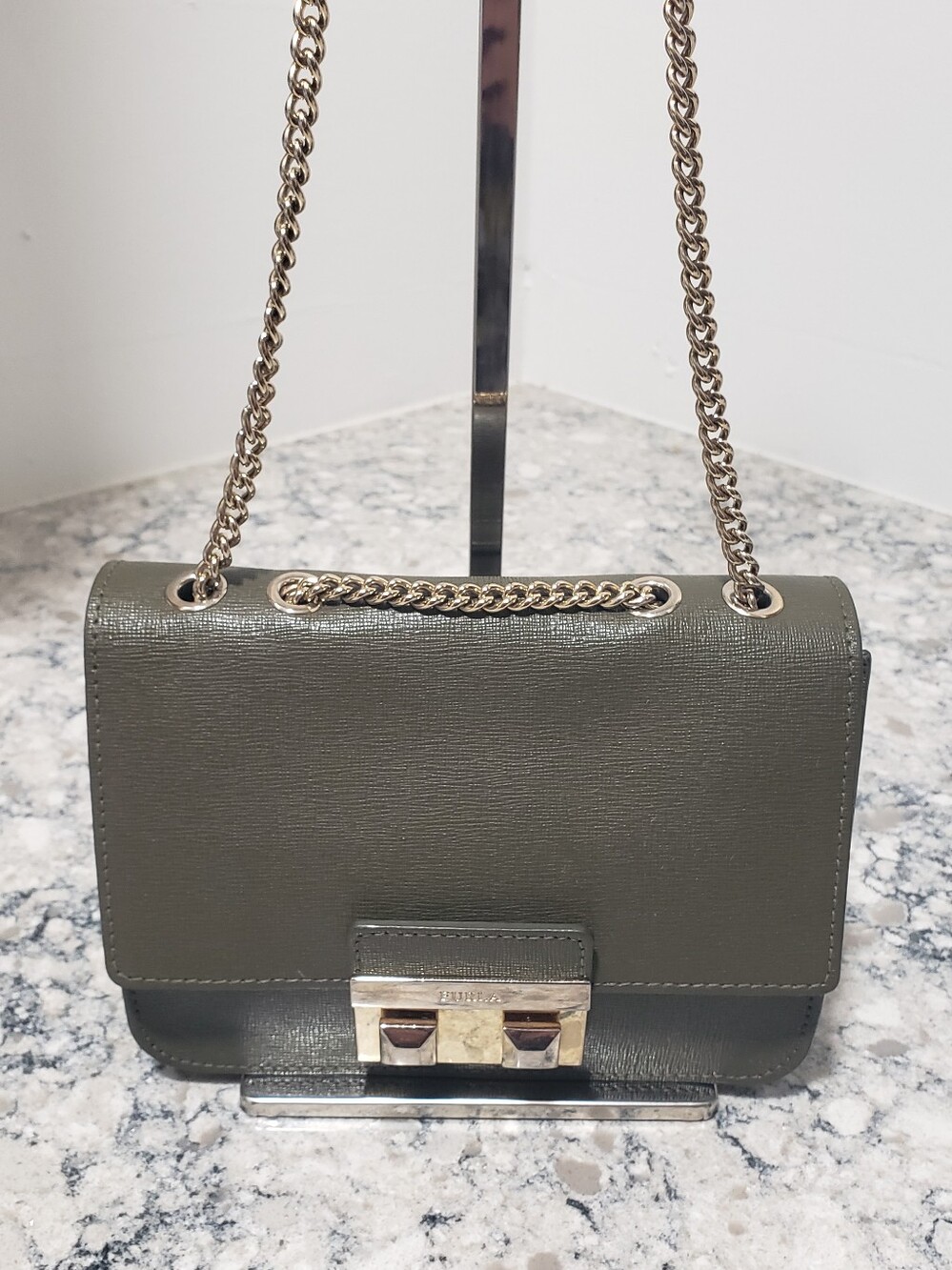 Furla Bella Mini Olive Green Crossbody Bag - Picture 3 of 15